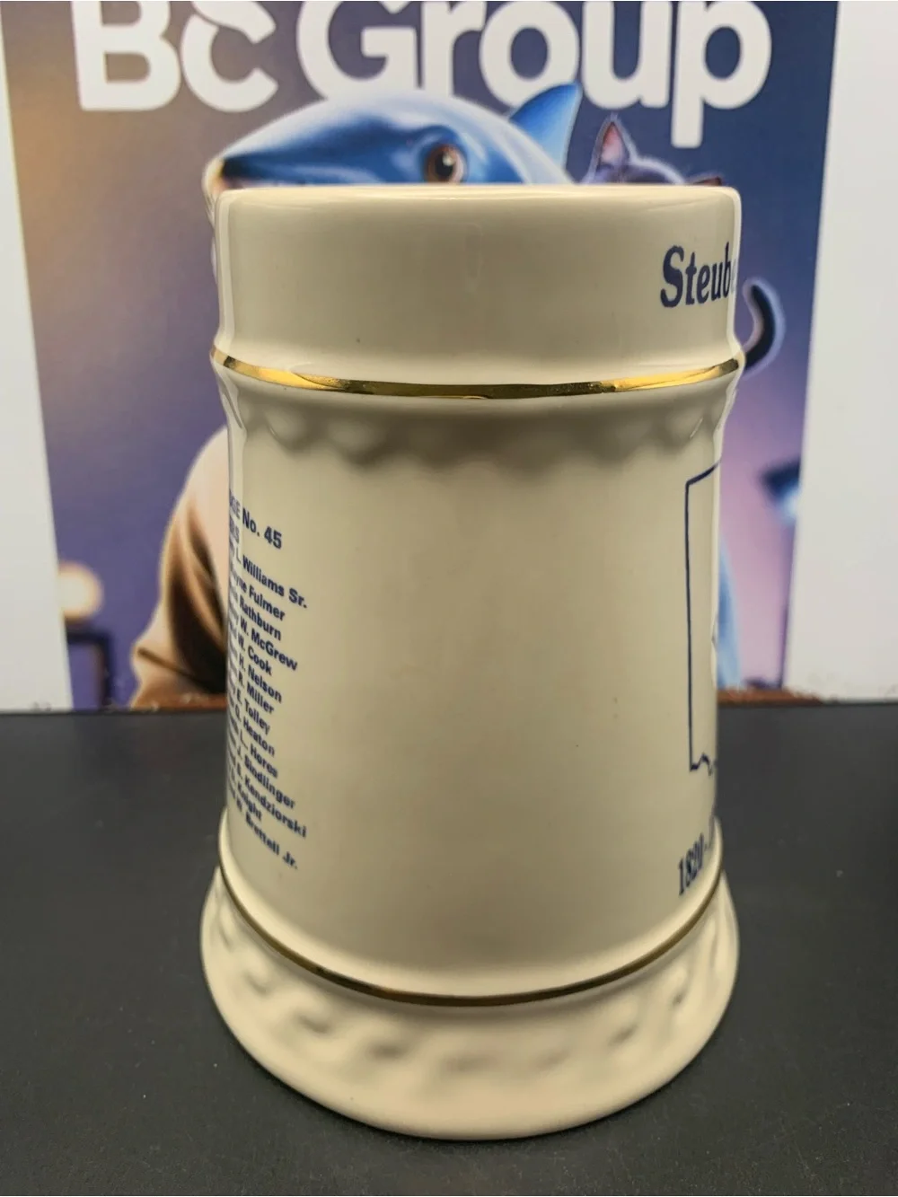 Vintage Steubenville Ohio Masonic Mason Lodge #45 175th Anniversary Mug Stein